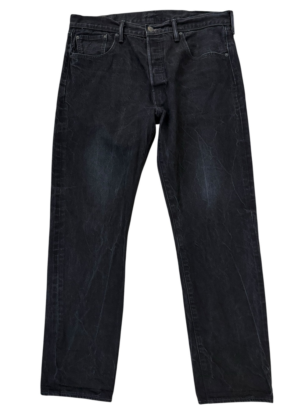 Levis 501 CT Custom Tapered Button Fly Black Marbled Jeans 38x32 Fits 36x30